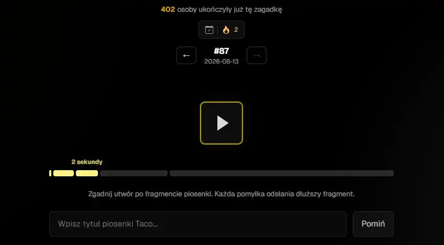 Ekran trybu muzycznego
